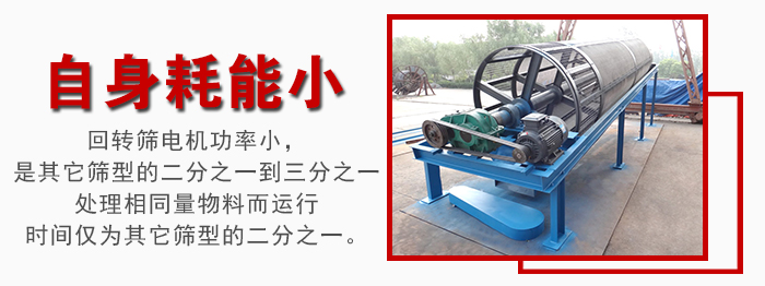 滾筒篩耗能小，使用壽命長，維修方便