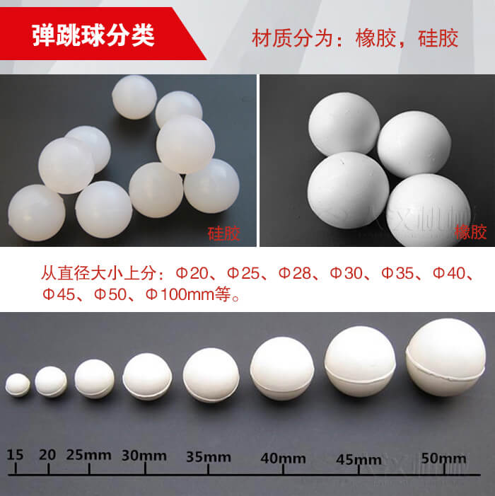 彈跳球由：硅膠于橡膠兩種材質。不同材質有不同的優勢。